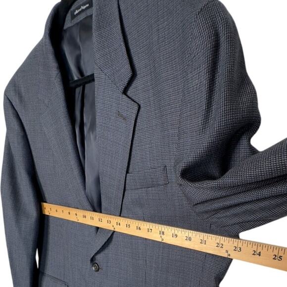 Ralph Lauren Mens 44S 100% WOOL Suit Jacket 2 Button Textured Blazer Navy Blue - Picture 5 of 9